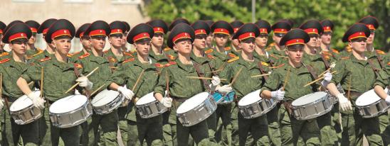При параде